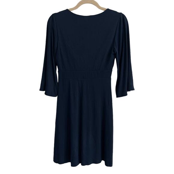 Boden Women’s Navy V-Neck Jersey Dress Flare Sleeve 3/4-Length US 4R/UK 8R - Picture 5 of 6
